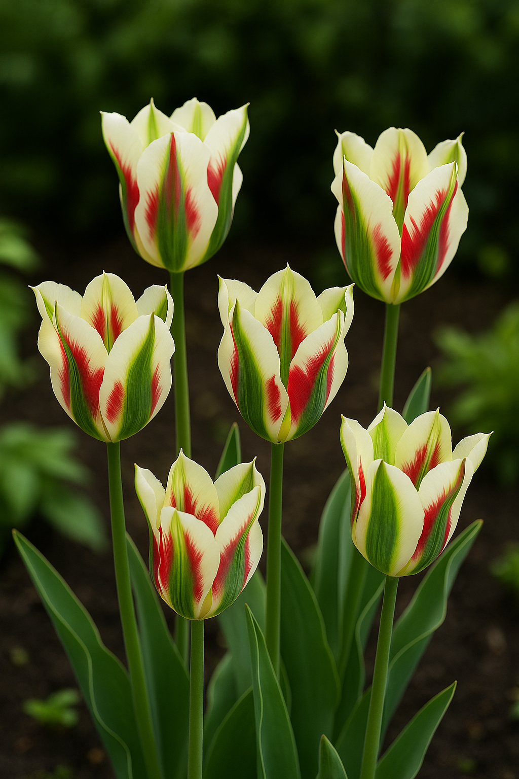 Bulbi de Lalele Flaming Spring Green 5 Bucati