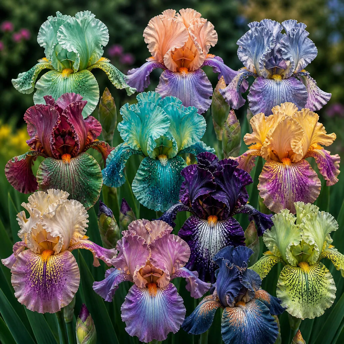 Pachet Iris Germanica Fusion - 10 bucăți – bulbi de flori | Regatul Plantelor
