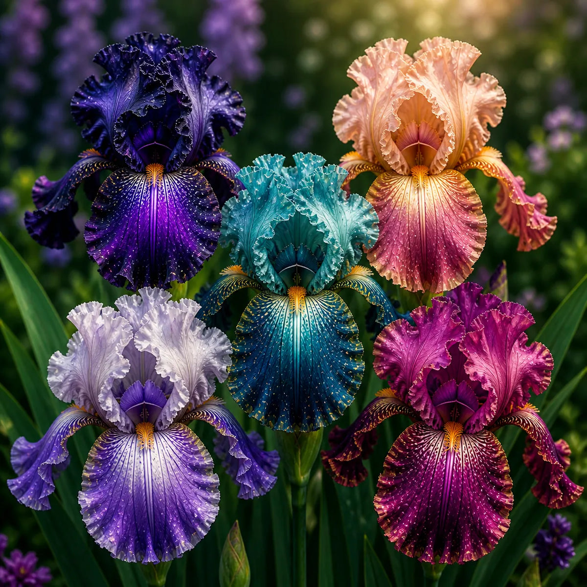 Iris Germanica Mystic Fair- pachet 5 bucăți – bulbi de flori | Regatul Plantelor