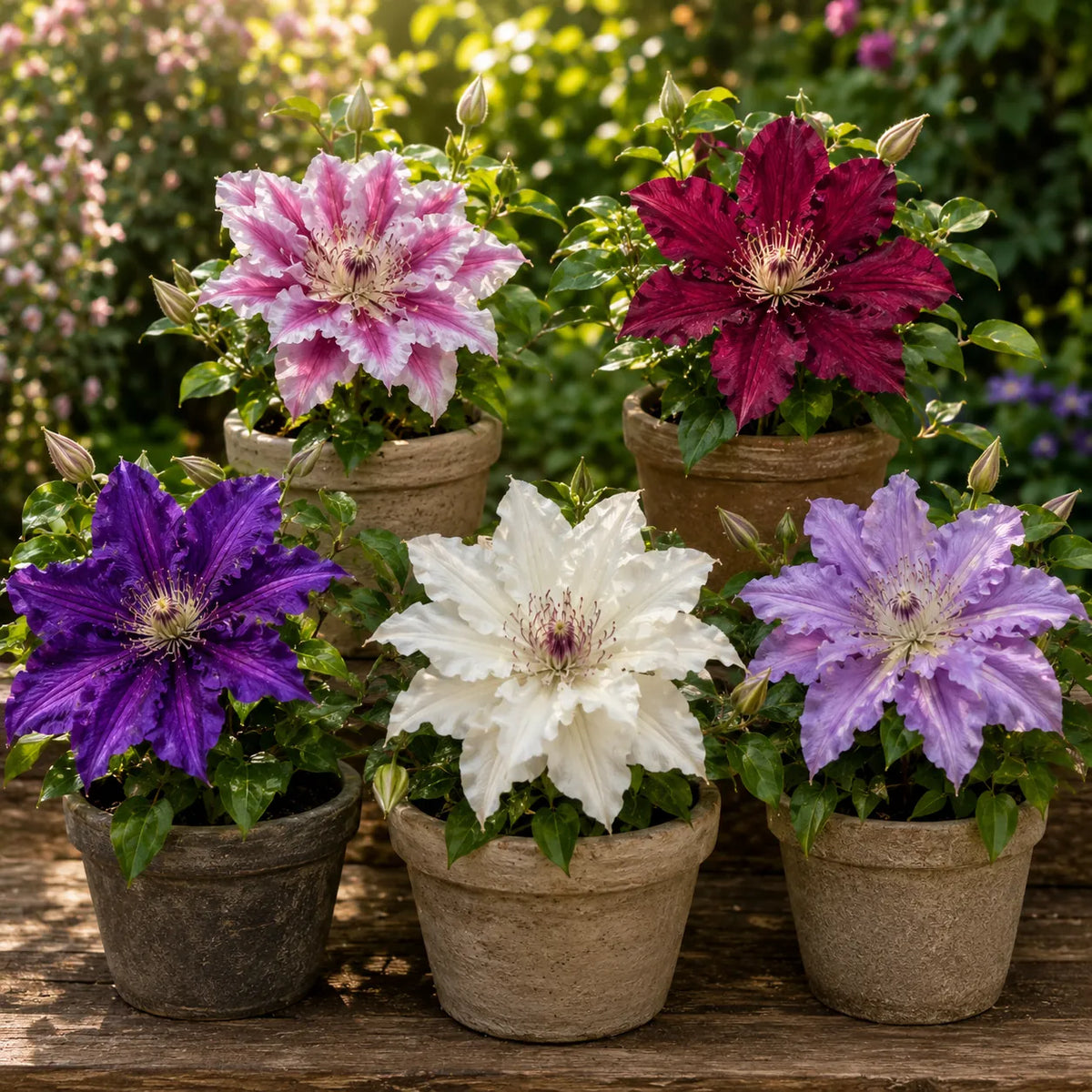 MIX CLEMATIS - 5 BUC - FLORI PERENE – plantă ornamentală | Regatul Plantelor