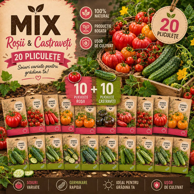 Mix de Vară - 20 Bucăți Castraveți Si Roșii – semințe | Regatul Plantelor