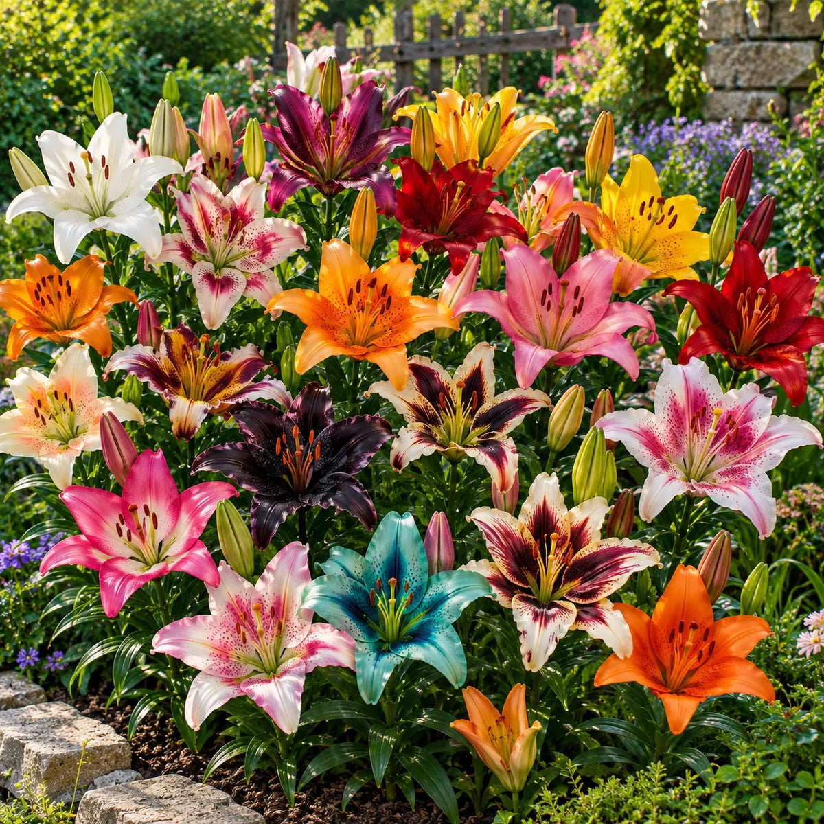 Pachet Bulbi de Crini Giganți Mix 50 buc – bulbi de flori | Regatul Plantelor