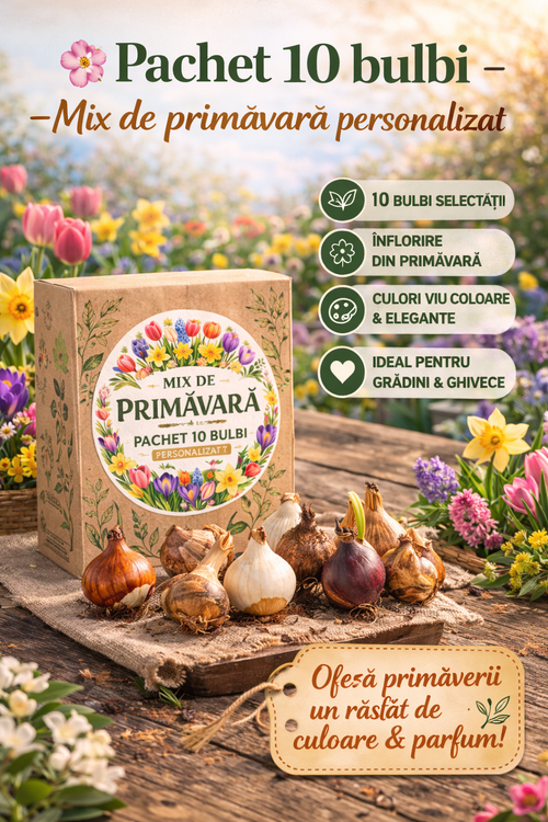 🌸 Pachet 10 bulbi – Mix de primăvară personalizat