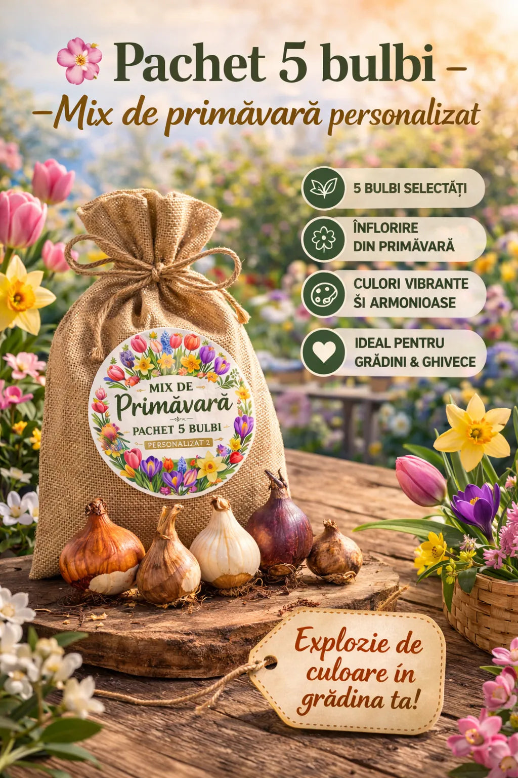 🌸 Pachet 5 bulbi – Mix de primăvară personalizat