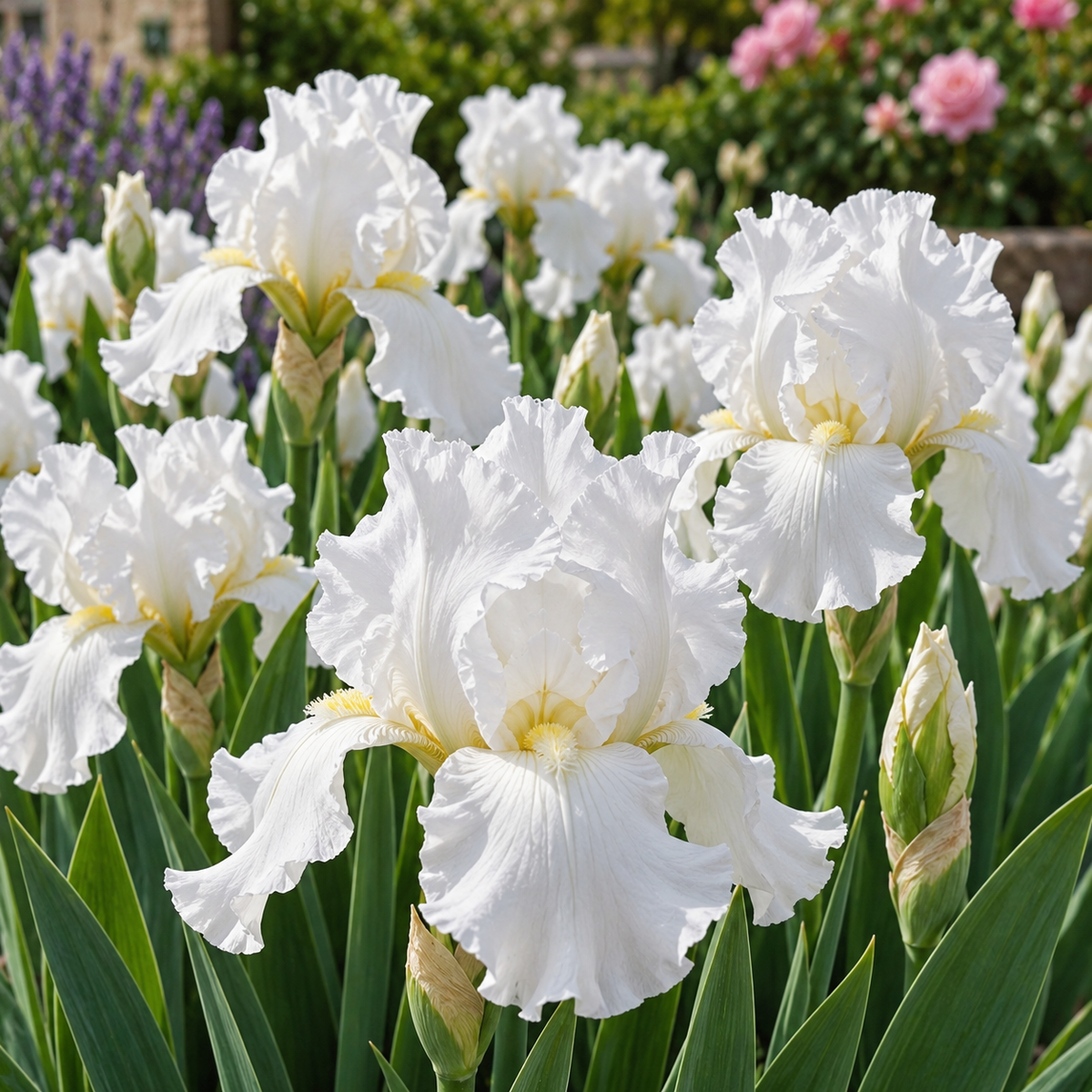 Bulbi de Iris Germanica "Bianca", Alb